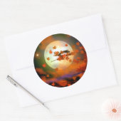 Halloween Witch Flight Ronde Sticker (Envelop)
