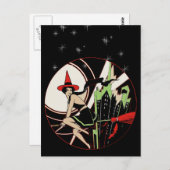 Halloween Witch Flying () Briefkaart (Voorkant / Achterkant)