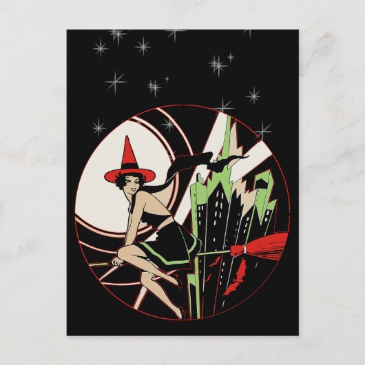 Halloween Witch Flying () Briefkaart (Voorkant)