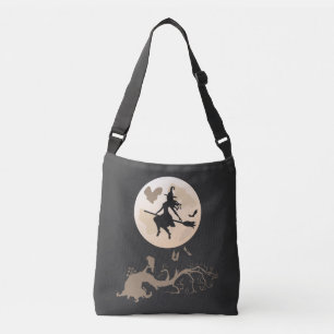 Halloween Witch Flying On A Broomstick Crossbody Tas
