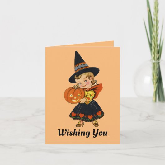 Halloween Witch Folded Wenskaart Kaart (Voorkant)