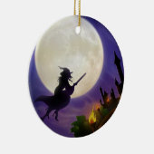 Halloween Witch Full Moon Keramisch Ornament (Rechts)