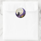 Halloween Witch Full Moon Ronde Sticker (Tas)