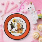 Halloween Witch & Ghost Papieren Bordje (Feest)