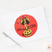 Halloween Witch Girl () Ronde Sticker (Envelop)
