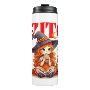 Halloween Witch Girl Thermal Tumbler Thermosbeker