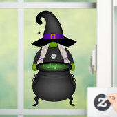 Halloween Witch Gnome Window Cling Raamsticker (Huis)