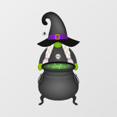 Halloween Witch Gnome Window Cling Raamsticker (Vel)