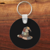 Halloween Witch Hat Patchwork Floral Soky Season A Sleutelhanger (Voorkant)
