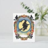 Halloween Witch heeft de maan overboord Briefkaart (Staand voorkant)