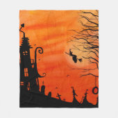 Halloween Witch House Fleece Blanket Deken (Voorkant)
