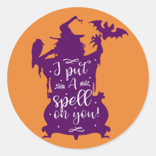 Halloween Witch... Ik heb je een spreuk gegeven. Ronde Sticker