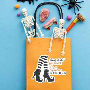 Halloween Witch in Heels Contour Custom-Cut Sticker