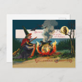 Halloween Witch in the Forest Briefkaart (Voorkant / Achterkant)