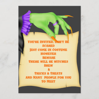 HALLOWEEN WITCH INVITATIE KAART