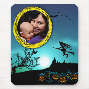 Halloween Witch, Jack o' Lantern, Foto Lijst Muismat