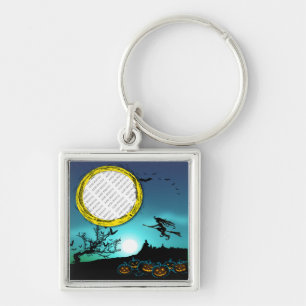 Halloween Witch, Jack o' Lantern, Foto Lijst Sleutelhanger