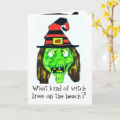 HALLOWEEN WITCH JOKE card Kaart (Gele Bloem)
