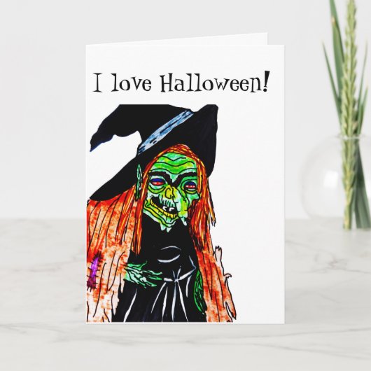 HALLOWEEN WITCH JOKE Folded Wenskaart Kaart (Voorkant)