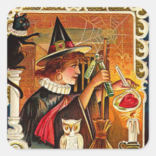 Halloween Witch Lovers Potion Vierkante Sticker