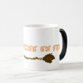 Halloween Witch met Bezem – Pixel Art Magische Mok (Voorkant rechts)