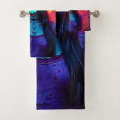 Halloween Witch met Skull Face Design Bad Handdoek (Insitu)