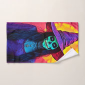Halloween Witch met Skull Face Design Bad Handdoek (Handdoek)