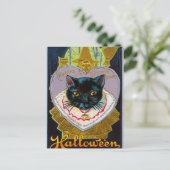  Halloween Witch Moon Cat briefkaart (Staand voorkant)