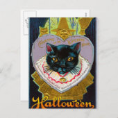  Halloween Witch Moon Cat briefkaart (Voorkant / Achterkant)