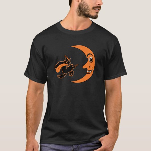  Halloween Witch & Moon T-shirt (Voorkant)