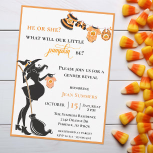 Halloween Witch Oktober Gender onthulling Kaart