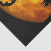 Halloween Witch op Broom Cat Moon Bats Tissuepapier (Detail)