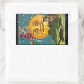  Halloween Witch over de maan Rechthoekige Sticker (Tas)