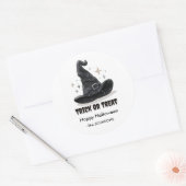 Halloween Witch Pet Spooky Design - Ronde Sticker (Envelop)