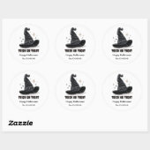 Halloween Witch Pet Spooky Design - Ronde Sticker (Vel)