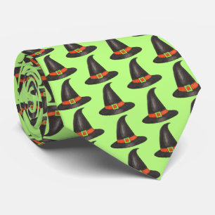 Halloween Witch Pet Trick or treat Green Black Stropdas