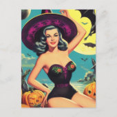  Halloween Witch Pin Up Briefkaart (Voorkant)