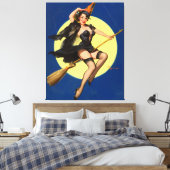 Halloween Witch Pin Up Girl Witch Canvas Afdruk (Insitu (Slaapkamer))