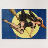 Halloween Witch Pin Up Girl Witch Legpuzzel (Horizontaal)
