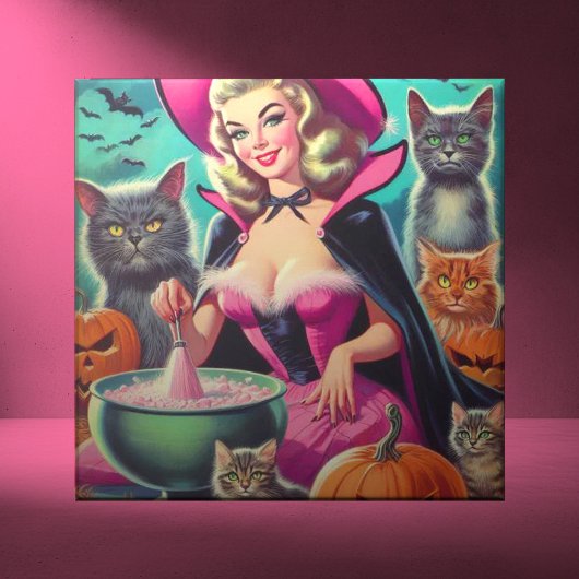 Halloween Witch Pin-up Tegeltje
