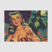  Halloween Witch Pin Up Tissuepapier (Voorkant)