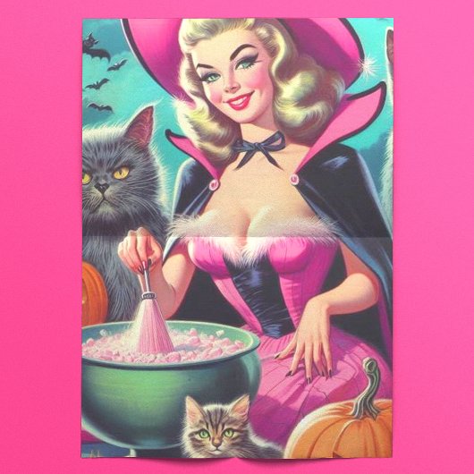 Halloween Witch Pin-up Tissuepapier