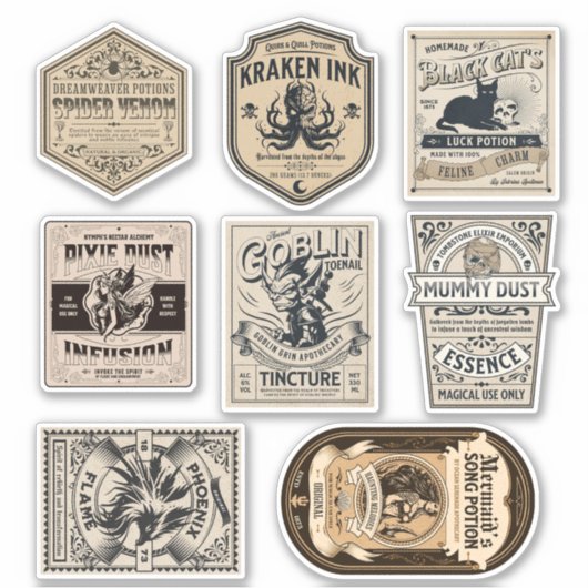 Halloween Witch Potion Label Wizard apotheek (Voorkant)