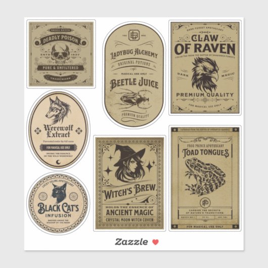  Halloween Witch Potion Label Wizard Magic (Vel)