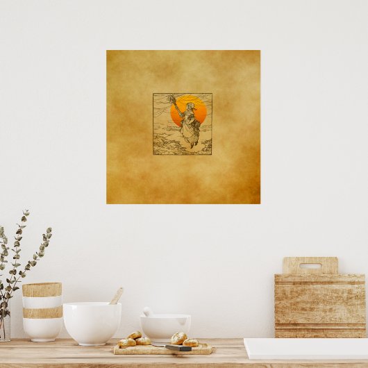  Halloween Witch Print, Poster (Keuken)