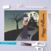 Halloween Witch Pumpkin Black cat Jouw tekst Tissuepapier (Craft)