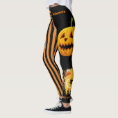 Halloween Witch Pumpkin Leggings Black Pants (Links)