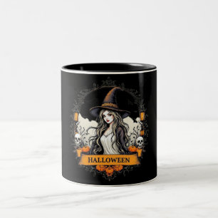 Halloween Witch & Pumpkins Classic Coffee Mok - SP