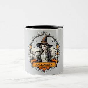 Halloween Witch & Pumpkins Classic Coffee Mok - SP