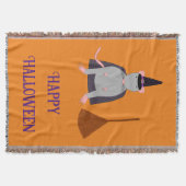 Halloween Witch Rat en Broom Custom Deken (Voorkant)